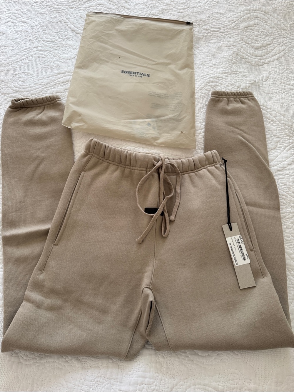 NWT Essentials Fear of God Taupe Fleece Jogger Pants